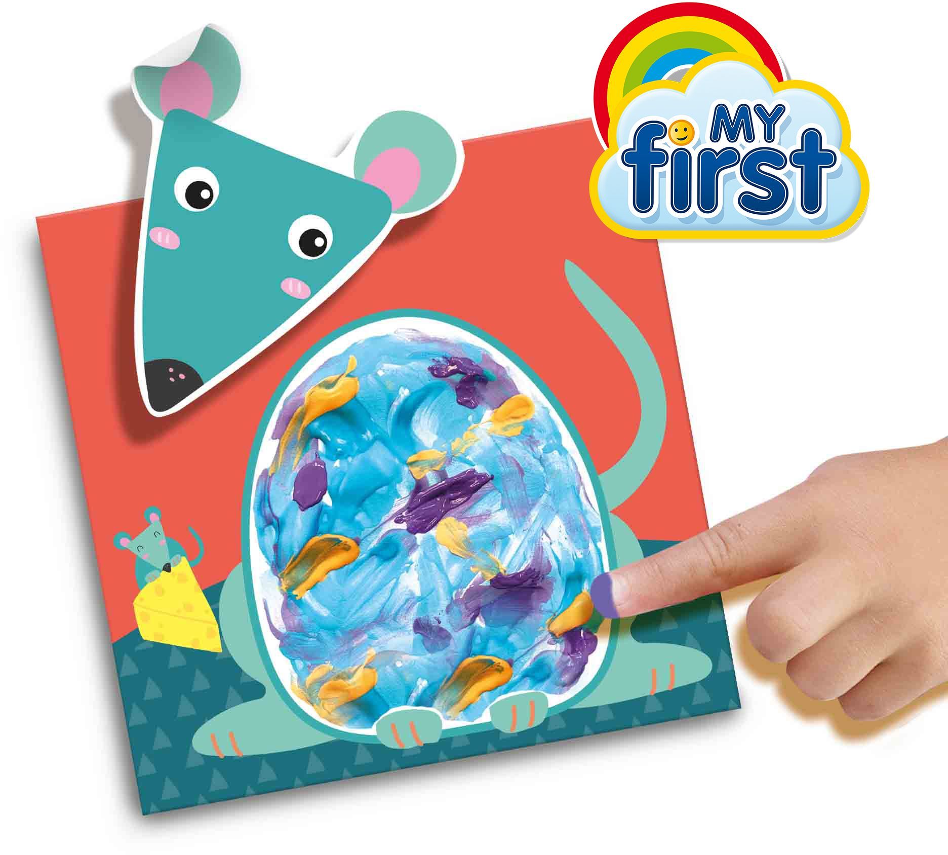 My first - Finger painting - Animals - SES CREATIVE - Paint 8 cards of happy animals.