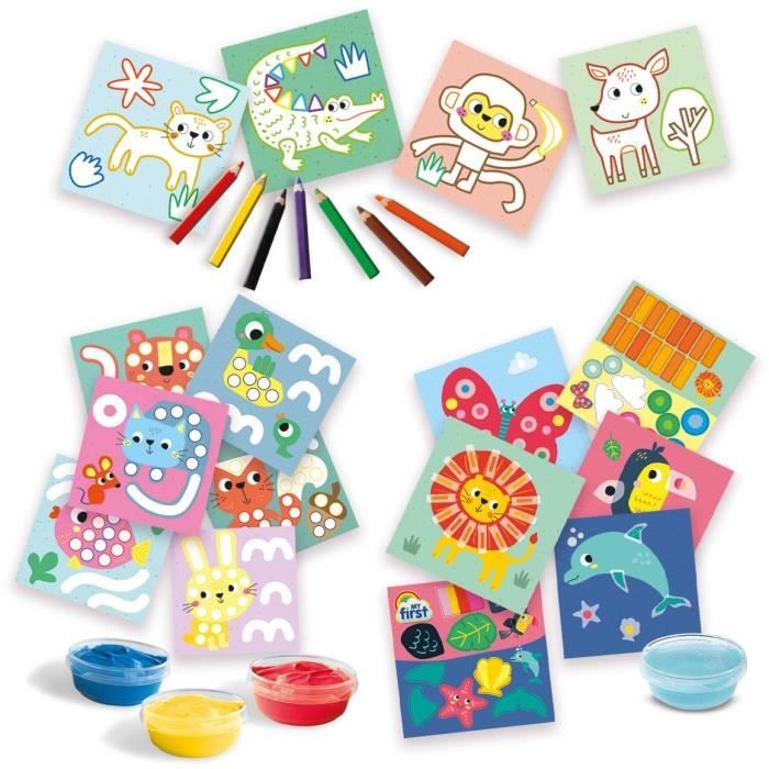 SES CREATIVE - My first - 3 in 1 Finger painting, coloring and sticker shapes
