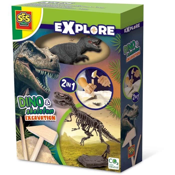 2 in 1 Dinosaur and Skeleton Dig - T-rex - SES CREATIVE