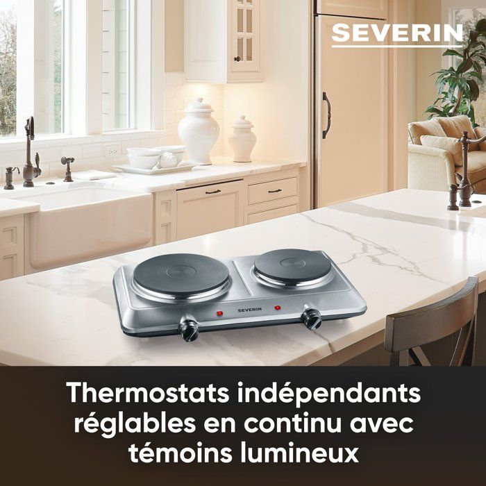 Severin DK1014 posable cast iron hob - stainless steel
