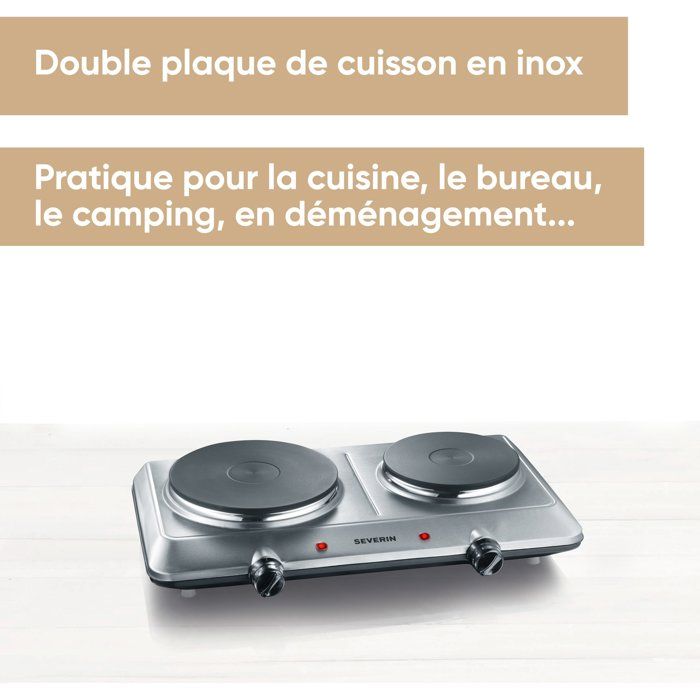 Severin DK1014 posable cast iron hob - stainless steel