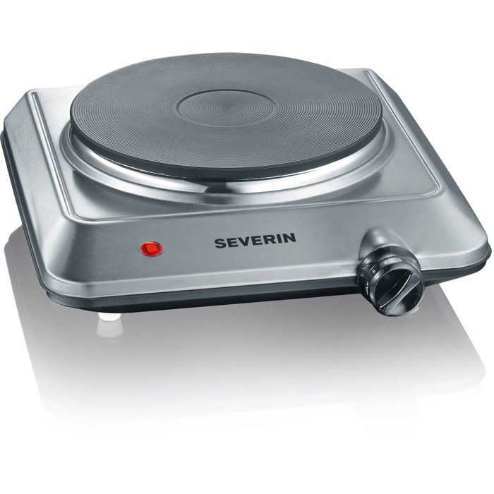 Severin KP1092 Molding - Electric plate 1 500W - Diameter 18 cm - Adjustable thermostat - Ideal Small Kitchen / Stainless steel spaces
