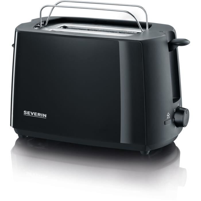 Severin AT2287 Grille-Pain 700 W, up to 2 slices, adjustable browning degree, support for pastries, auto ejection, black