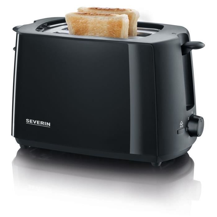 Severin AT2287 Grille-Pain 700 W, up to 2 slices, adjustable browning degree, support for pastries, auto ejection, black