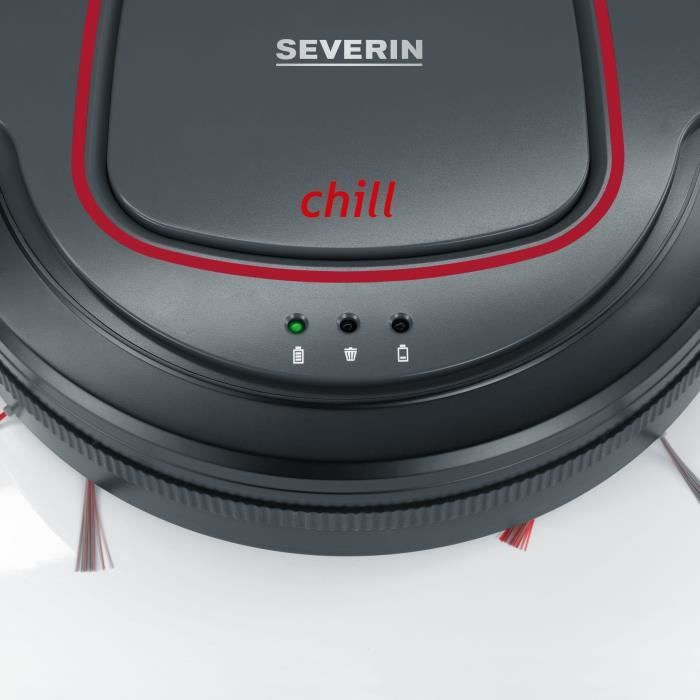 Severin RB7025 Robot vacuum cleaner, 12.8V lithium battery, 90 min. autonomy, approx. 100 m2, silent: 65 dB, slim: 7 cm high