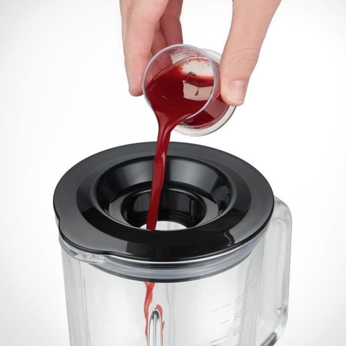 Severin SM3734 Blender, Glass container of 1L removable, 2 speeds + Pulse function, 22,000 rpm, cable range, stainless steel / black