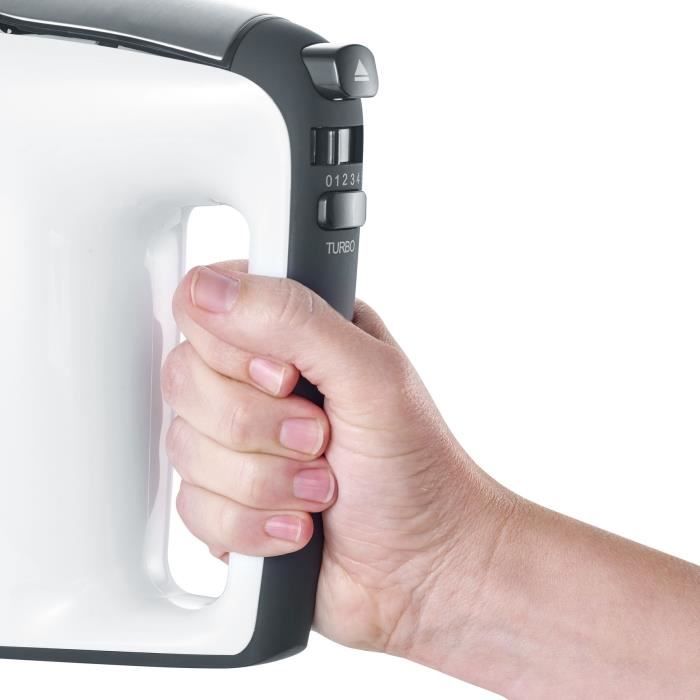 SEVERIN HM3830 Electric mixer: mix, beat, knead - 5 speeds + turbo function, 1600 rpm, 2 whisks and stainless steel hooks