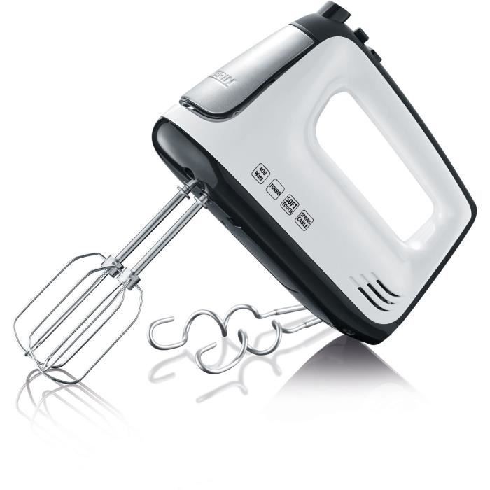 SEVERIN HM3830 Electric mixer: mix, beat, knead - 5 speeds + turbo function, 1600 rpm, 2 whisks and stainless steel hooks