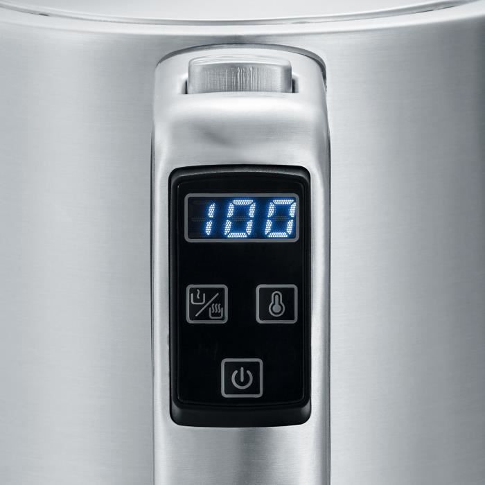 SEVERIN WK3418 Kettle 1.7 L with adjustable temperature up to 100 ° C, 5 ° C steps, LCD display, Bisphenol A free, 360 ° base, Stainless steel