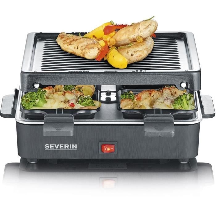 SEVERIN Raclette Grill 4 people compact, easy to store, ideal for small households, cooking surface 21 x 21cm, RG 2370