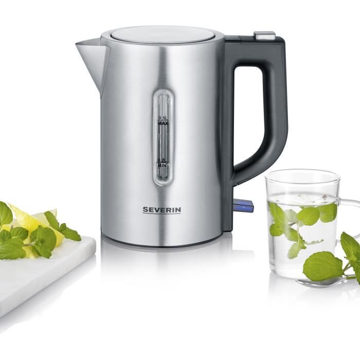 Severin WK3647 Kit Travel kettle - 0.5 L - 1100 W - Stainless steel and black