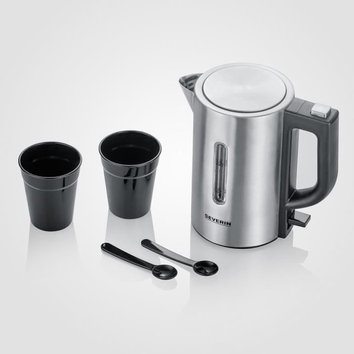 Severin WK3647 Kit Travel kettle - 0.5 L - 1100 W - Stainless steel and black