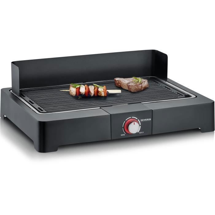 Severin - PG8567 - Electric table barbecue, 2,200 W, cast aluminum cast iron, smoke and smell water tank, Noi