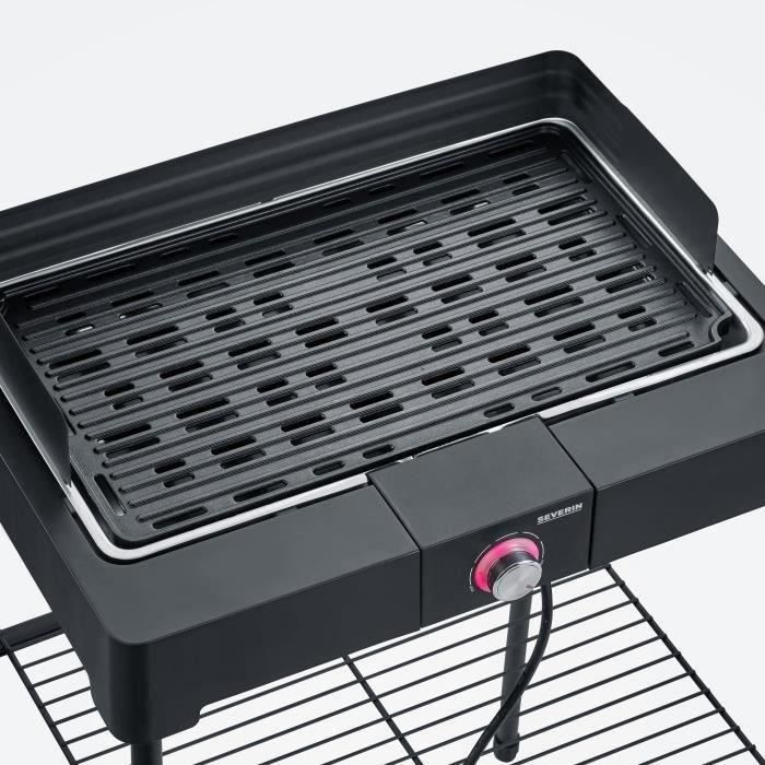 Severin - PG8568 - Electric feet barbecue, 2,200 W, aluminum cast iron grid, smoke and smell water tank, no