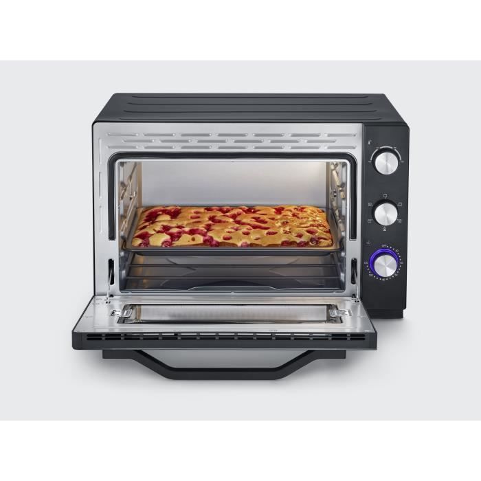 Severin to 2073 Posable oven xxl with rotating heat 60 L with pizza stone and turns, 2,200 W, 120 min timer, black/stainless steel