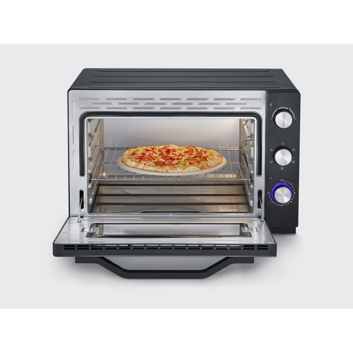Severin to 2073 Posable oven xxl with rotating heat 60 L with pizza stone and turns, 2,200 W, 120 min timer, black/stainless steel