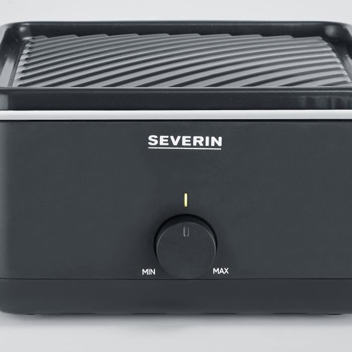 Raclette Grill - SEVERIN - RG2360 - 4 people - Compact - Plate 24 x 24 cm - Includes 4 pans and spatulas - Black