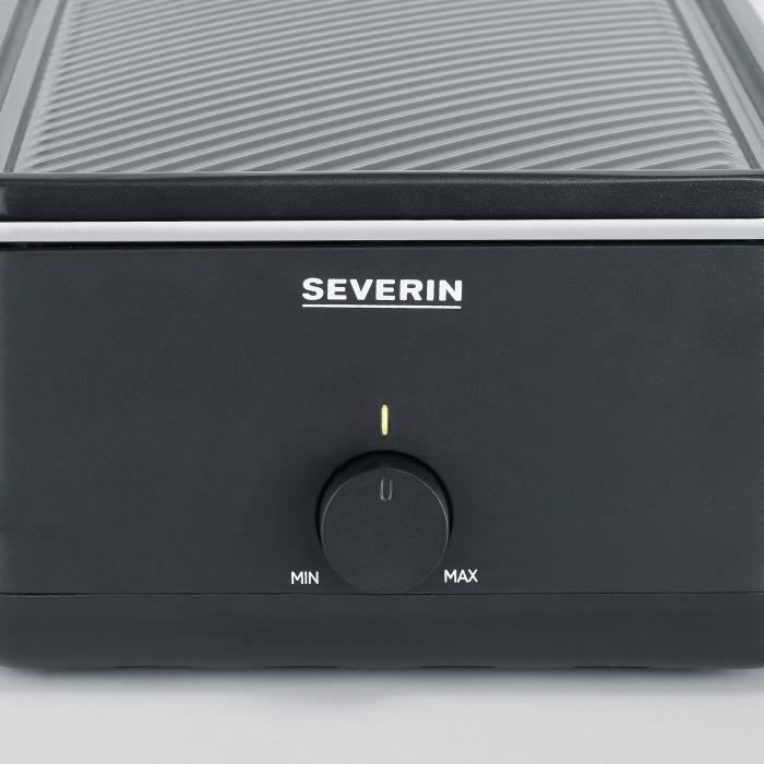 Raclette machine - SEVERIN - RG2365 - 8 people - Ceramic cooking plate 48 x 24 cm - Raclette grill 1300 W - Black
