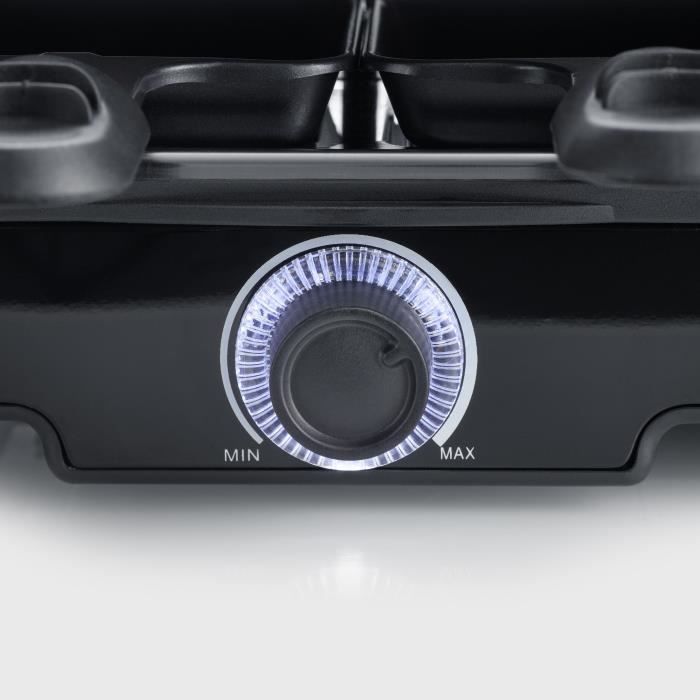 Raclette machine - SEVERIN - RG9670 - 8 people - Large non-stick cooking plate 41.7 x 26.3 cm - 1400 W - Black