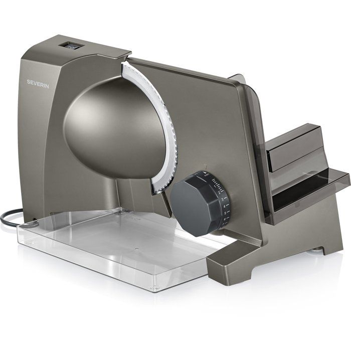 Universal Electric Slicer - SEVERIN - AS3918 - 150 W - Removable stainless steel blade, 0 to 23 mm - Dark Stainless Steel