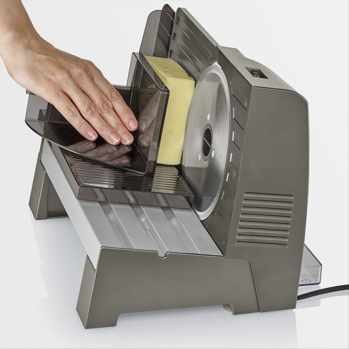 Universal Electric Slicer - SEVERIN - AS3918 - 150 W - Removable stainless steel blade, 0 to 23 mm - Dark Stainless Steel