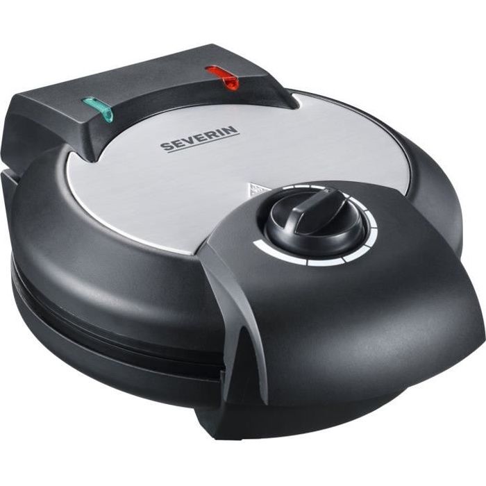 SEVERIN WA2103 Space-saving waffle iron 5 parts - original heart shape - adjustable thermostat - non-stick coating - black / stainless steel