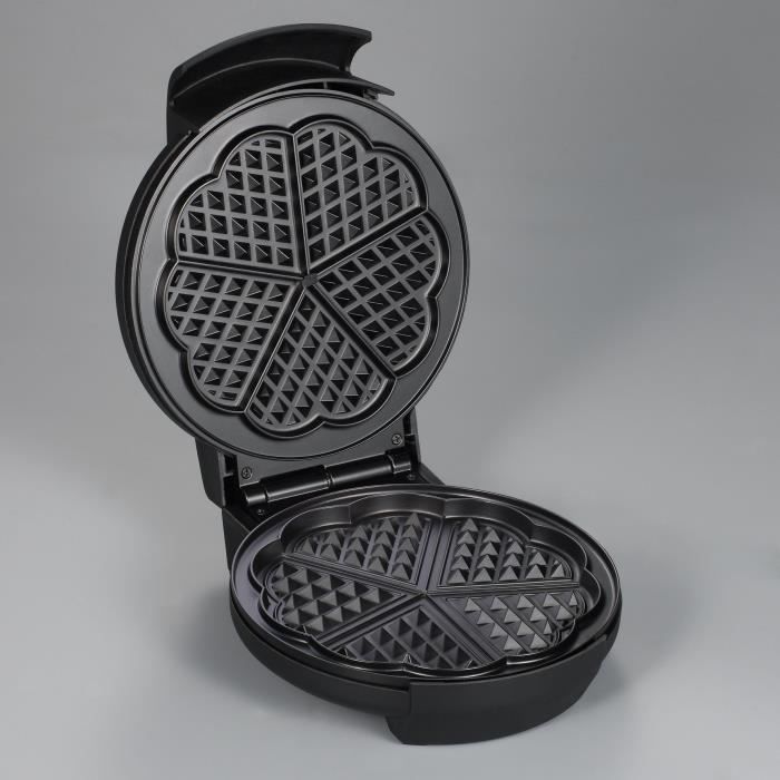 SEVERIN WA2103 Space-saving waffle iron 5 parts - original heart shape - adjustable thermostat - non-stick coating - black / stainless steel