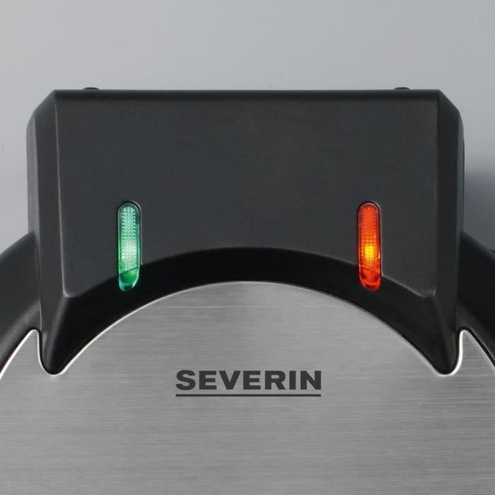 SEVERIN WA2103 Space-saving waffle iron 5 parts - original heart shape - adjustable thermostat - non-stick coating - black / stainless steel
