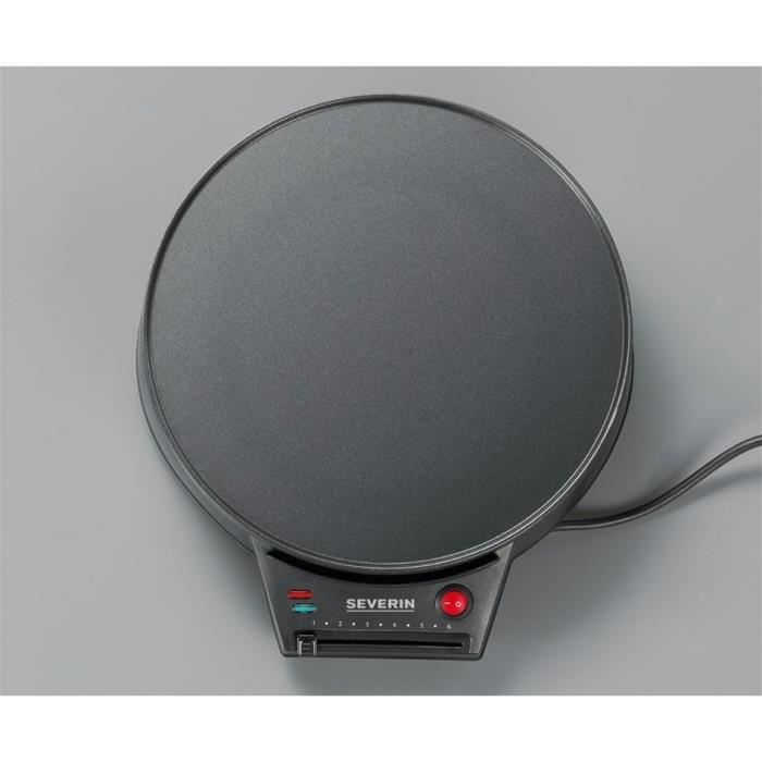 SEVERIN CM2198 - Crepiere diameter 30cm 1000W - Adjustable thermostat - Includes crepe spatula and wooden dough distributor - Black
