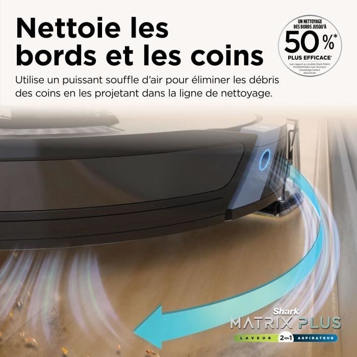 Shark Matrix Plus RV2620WAEU - 2-in-1 Self-Emptying Robot Vacuum and Mop - Cleans Corners and Angles - Optimal Coverage