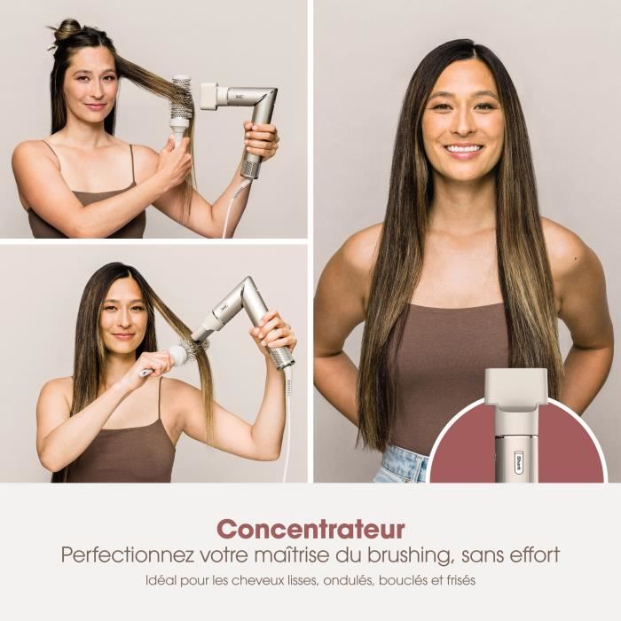 2 in 1 Hair Dryer & Blow Styler - SHARK FLEXSTYLE - HD426SLEU - 3 accessories - Champagne - 1400 W