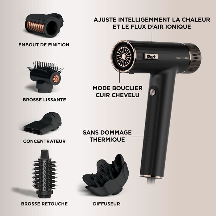 Hairdryer - Shark - HD752EU - SpeedStyle Pro 5-in-1 - Defrizz Fast Diffuser - 1750 W