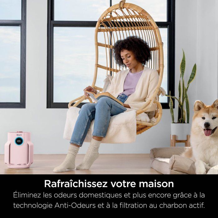 Purificateur d'air - SHARK - NeverChange  Mini - Ultra silencieux - 23m2 - Rose