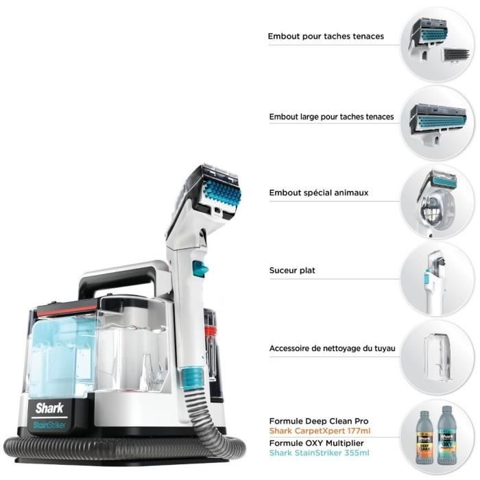 SHARK StainStriker PX200EUT Stain Remover - Removes, Cleans and Vacuums - 5.7 Meter Range - Compact and Portable