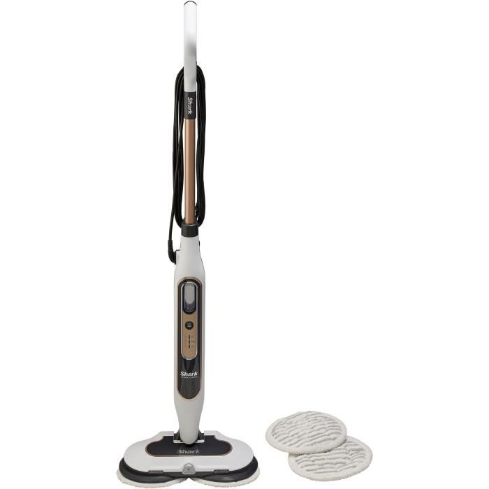 SHARK S8201EU Steam Mop - Automatic Steam Mop - 2 rotating pads - 3 steam settings - Removes stains and dirt