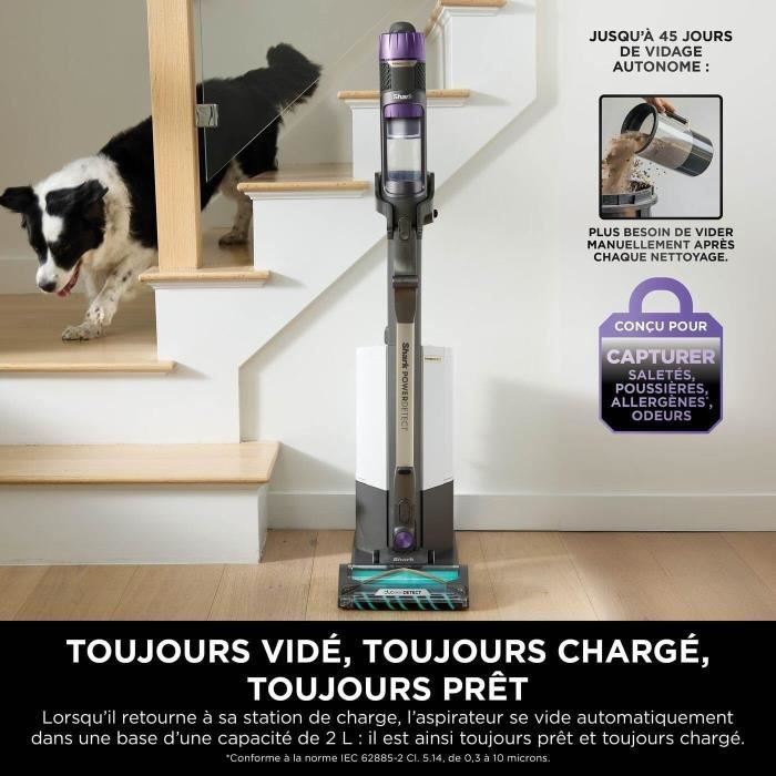Shark Power Detect IP3251EUT Stick Vacuum Cleaner - Self-emptying base - 2L - 70 min battery life