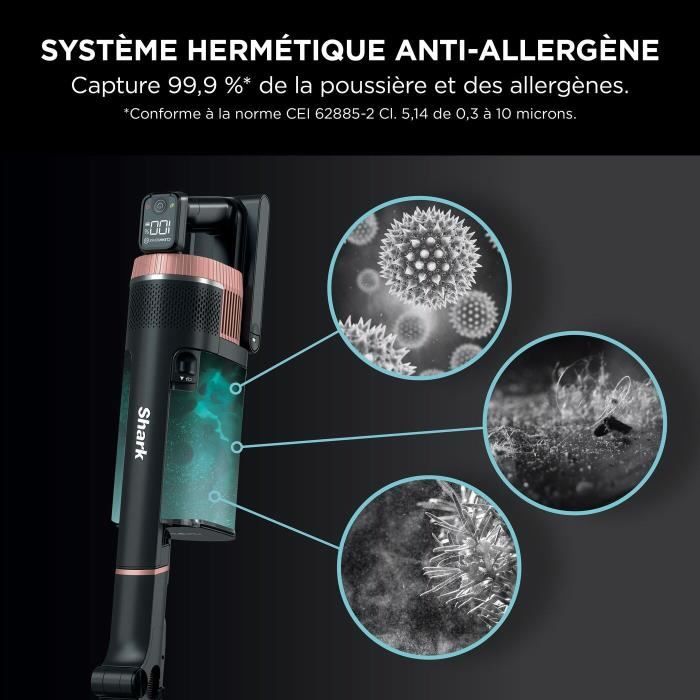 SHARK Stratos IZ400EU - Cordless Stick Vacuum Cleaner - DuoClean Technology + PowerFins Plus - LED Lighting