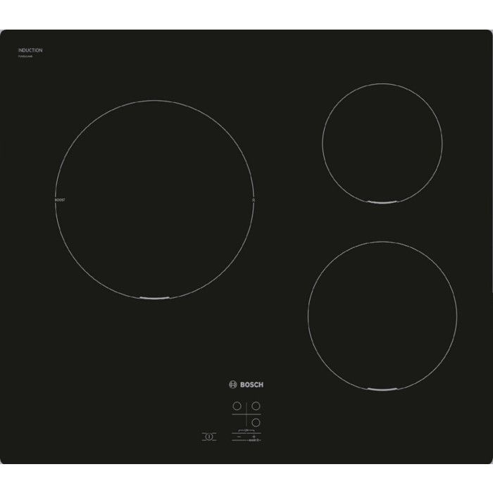 Induction hob - BOSCH Series 2 - 3 burners - 52.2 x 59.2 x 5.1 cm - PUC611AA5E - Black