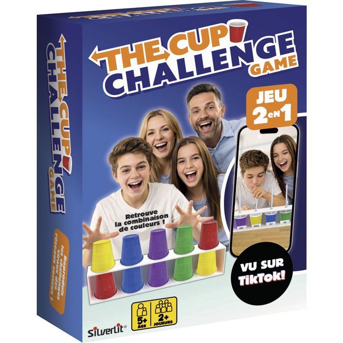 Party Board Game - SILVERLIT - The Cup Challenge - Memory and Speed Challenges - 2 or more players - Ages 8 and up