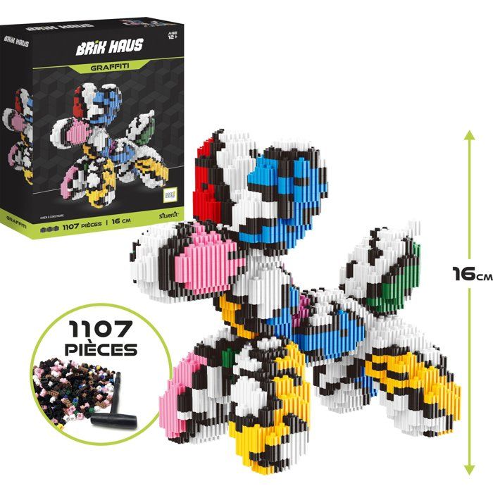 Decorative Building Set - SILVERLIT - Brik Haus Pop Art Dog - Over 1,200 pieces - Decorative Item