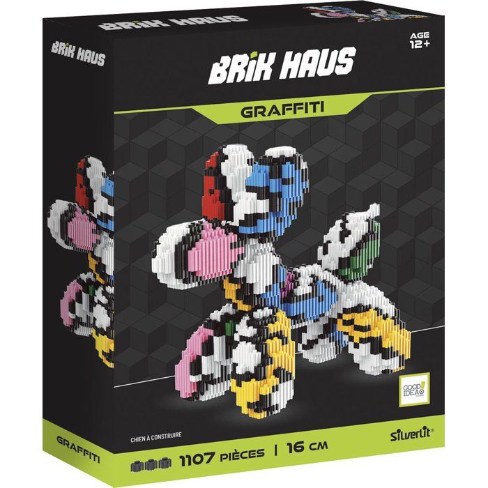 Decorative Building Set - SILVERLIT - Brik Haus Pop Art Dog - Over 1,200 pieces - Decorative Item