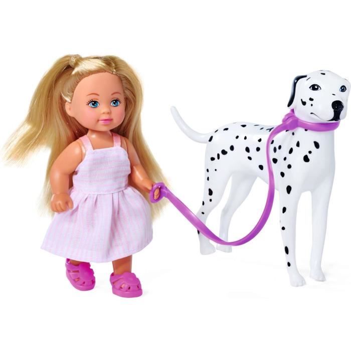 Steffi Love Dalmatian doll + Evi Love - 2 dolls 29 and 12 cm - 2 Dalmatian figurines - Evi scooter - From 3 years old