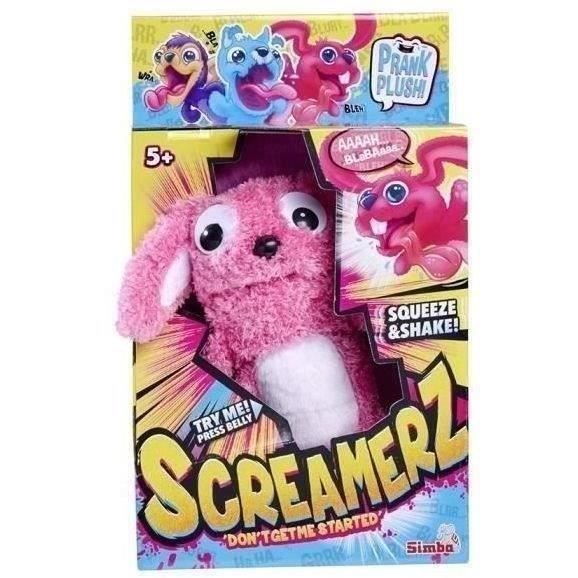 Smoby - Screamerz - Fun interactive plush toy - Rabbit - 27 cm - Noises when shaken or pressing the button