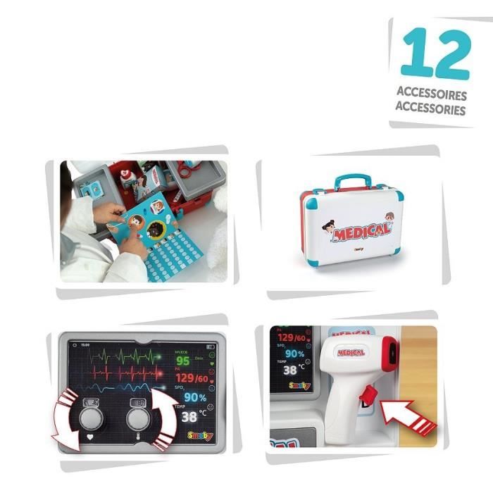 Smoby - Medical case - Numerous doctor's accessories - From 3 years old - Made in France