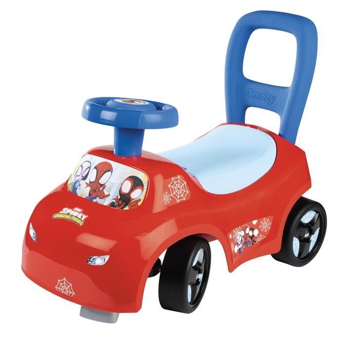 Smoby - 2 in 1 child car carrier - Spidey - Underseat storage + horn - From 10 months - Made in France
