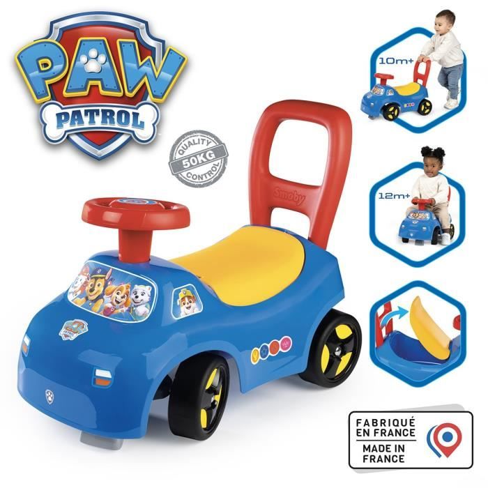 Smoby - 2 in 1 child car carrier - Paw Patrol - Underseat storage + horn - From 10 months - Made in France