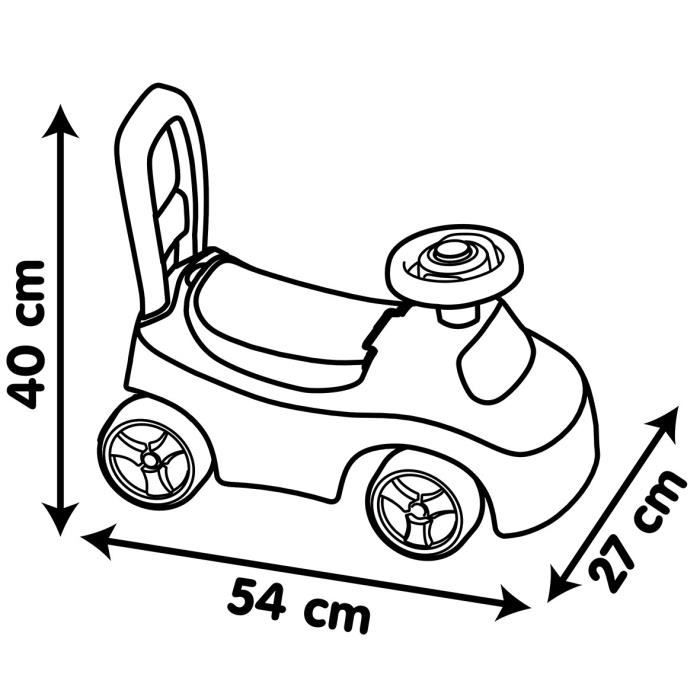 Smoby - 2 in 1 child carrier - Red car - Underseat storage + horn - From 10 months - Made in France