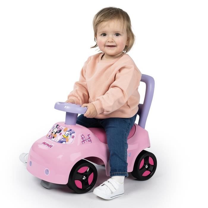 Smoby - 2 in 1 child car carrier - Minnie - Storage under the saddle + horn - From 10 months - Made in France
