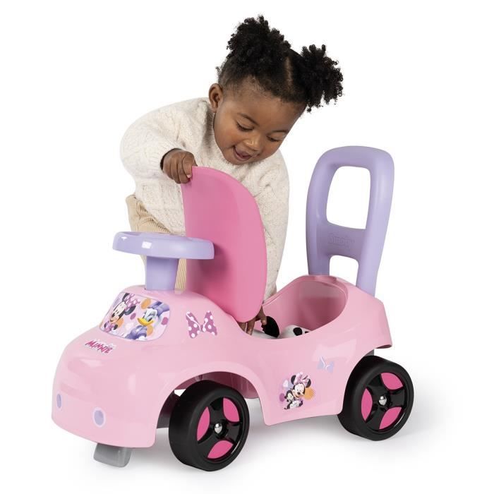 Smoby - 2 in 1 child car carrier - Minnie - Storage under the saddle + horn - From 10 months - Made in France