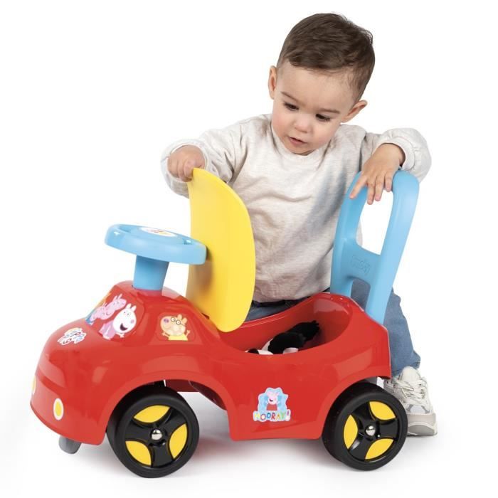 Smoby - 2 in 1 child car carrier - Peppa Pig - Storage under the saddle + horn - From 10 months - Made in France